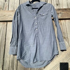 J. Crew Casual Chambray Button-Down Pullover Shirt Sz XXS